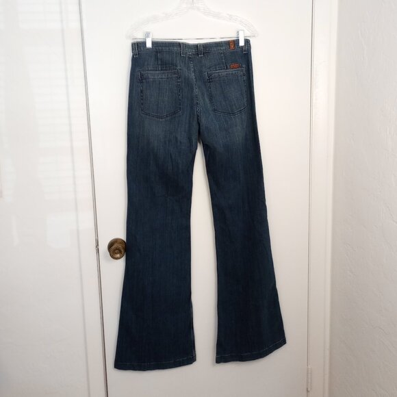 7 for All Mankind Georgia Flare Leg Denim Jeans - Picture 6 of 10